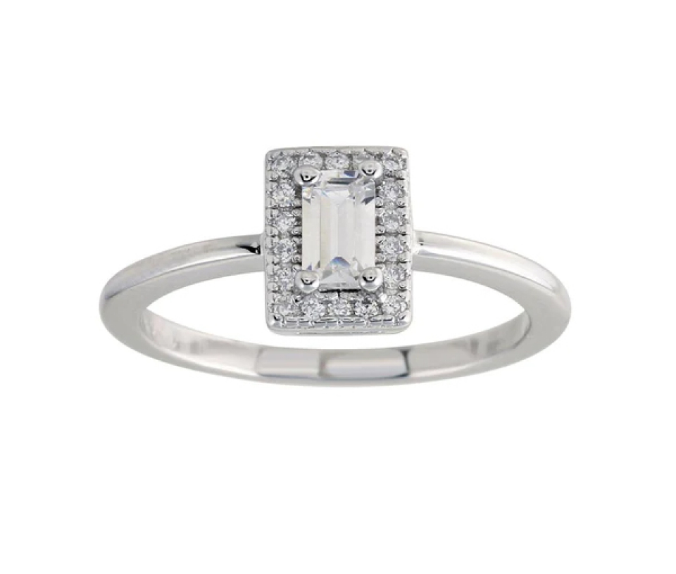 BAGUE EN ARGENT RHODIÉ SERTIE DE CUBIQUES ZIRCONIAS - SP BGR01275/5 - BIJOUX D'IMPORTATION